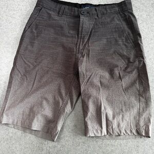 Men's Flat-Front Brown Casual Shorts